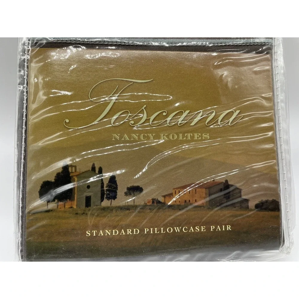 Nancy Koltes Toacana‎ Collection Damask Scroll Mocha Standard Pillowcase 2 New